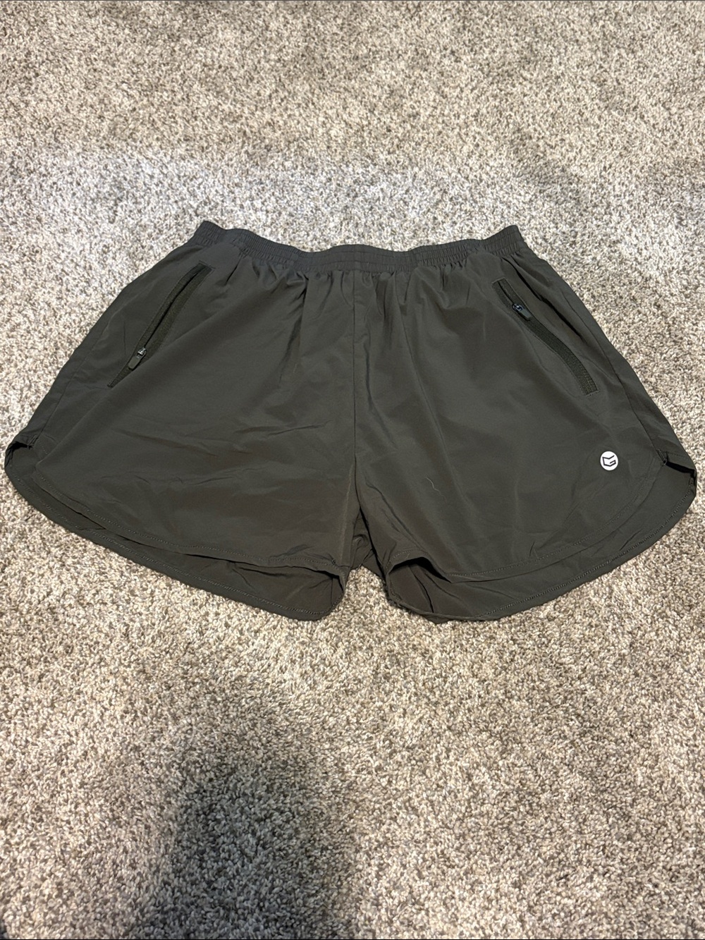 Women’s olive green running shorts